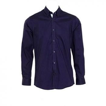 Men's XL Kustom Kit Oxford Long Sleeve with Navy-Light Blue Contrast – Premium