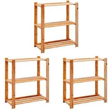 Tier Pinewood Storage Shelves