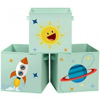 SONGMICS Spielzeug-Organizer, 3er Set, Aufbewahrungsboxen, grün