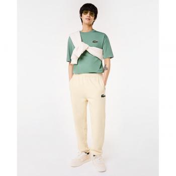 Pantalón Chándal Unisex en Tejido de Fibrilla, Lacoste, Color Beige