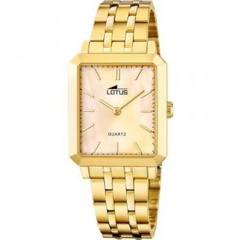 Lotus Women's Gold Tone Square Watch L18982 Cream One-Size