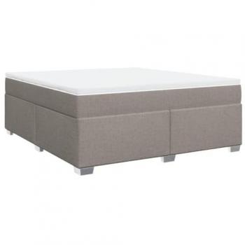 Cama box spring tela gris taupe 180x200 cm