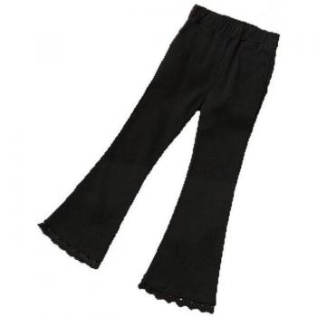 VIDMID Girls' Casual Trousers with Flared Legs and Lace Trim (3-12 Years)