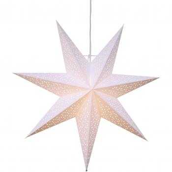 Pantalla de lámpara de papel blanca, diseño estrellado, 54 cm