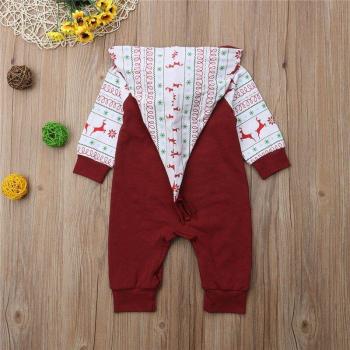 Navidad Mimoso Traje de Pantalones y Chaqueta con Flor y Ciervo