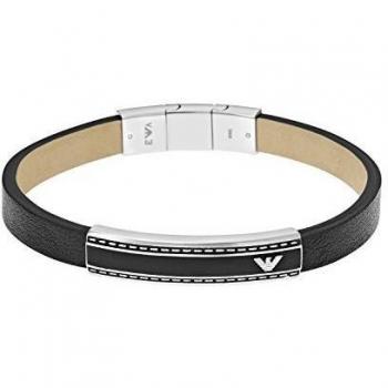 Pelle & Acciaio Inox Bracciale Uomo Emporio Armani