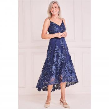 High Low Sleeveless Lace Midi