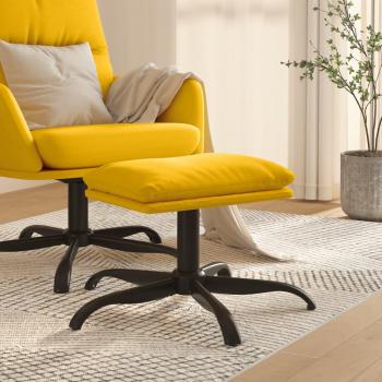 Repose-Pieds Intérieur Velours Jaune Moutarde 60x60x36 cm