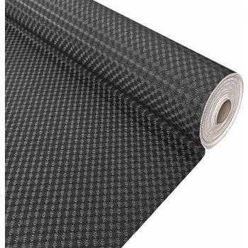 Nappe Moletton Doux Noir Antidérapante 140x30 cm