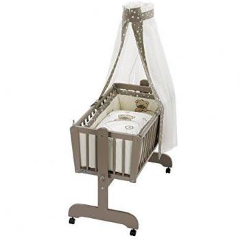 Alvi 411555626 Lullaby-Pendelwiegenset „Little Bear“ – Hellbeige