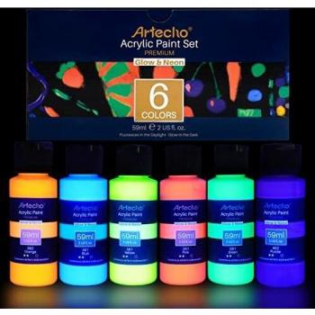 Artecho Glow-in-the-Dark Acrylic Paint Set