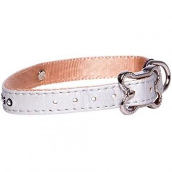 Collier en Cuir synthétique avec Boucle ardillon pour Petit Chien, 9,5 mm, Glamour Ivoire
