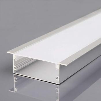 Aluminiumprofil für LED-Streifen (Max l: 12.4mm) mit satinierter Abdeckung 2000x50x20mm