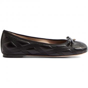 Valentino Garavani Black Quiltie 67 Flats for Women, Size 40