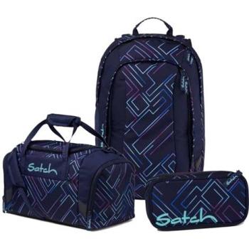 Satch Schulranzen-Set AIR Purple Laser 3-teilig