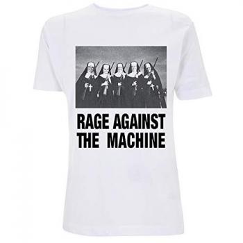 RAGe‑Tee – „Nuns And Guns“ – Weißes Shirt – Medium – 100 % Baumwolle Jersey