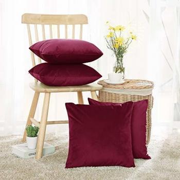 Deconovo 4‑Pack Crushed Velvet Pillowcases – 40x40 cm