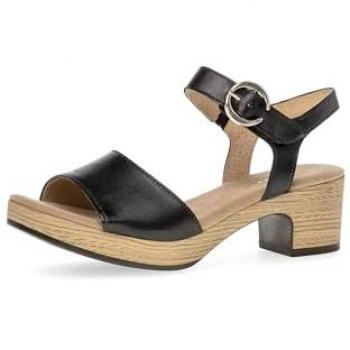 GABOR KRETA Damen-Sandalette – Unifarbenes Kalbsleder‑Schiesschen – Blockabsatz – Weite G