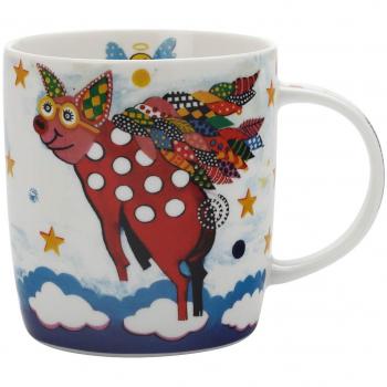 Maxwell & Williams Pigasus Colourful Pig Mug, Porcelain, Multi Colour, 370 ml