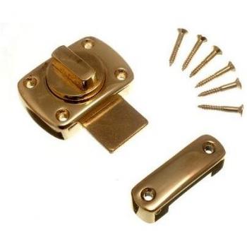 Classic Style Thumb Turn Latch Door Catch in Brass Finish (Pack of 24)