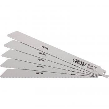 Draper 38593 5-pack Bi-Metal Reciprocating Saw Blades for Metal Cutting, 225mm, 24tpi