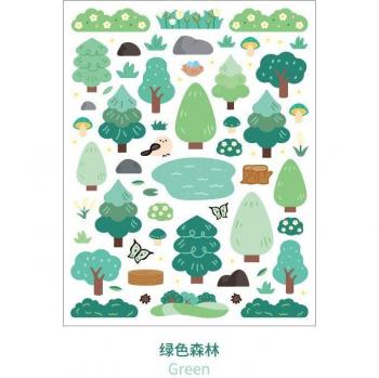 Autocollant décoratif Scrapbooking forêt Kawaii