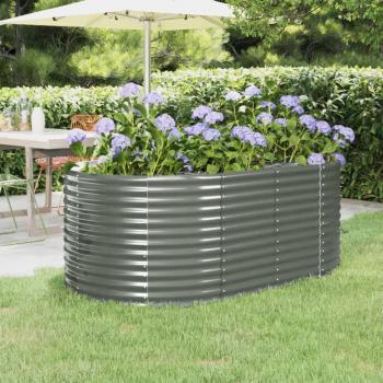 Durable Steel Garden Raised Bed 175x100x68 cm Grey