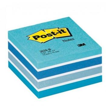 Bloc Notes Autocollantes Amovibles Post-it 76x76 Mm Cube Bleu Pastel 450 Feuilles