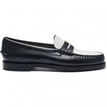 Mocassini in pelle bianca e nera per donna Sebago Classic Dan