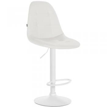 Sgabello bar Elmore similpelle bianca e base in metallo