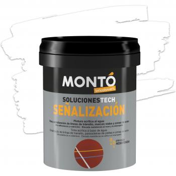 Pintura Montó 750ml para señalización de suelos blanca