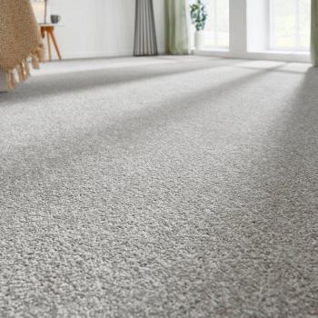 ANDIAMO Ines: Kräuselvelours Teppich – 400 cm breit, 8,5 mm dick, grau
