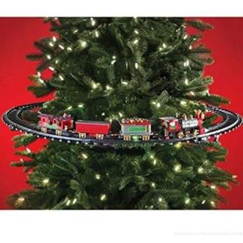 Tren Eléctrico Navideño con Luces y Árbol Central