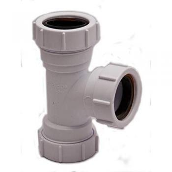 Equal Tee 40mm PS22 Compression Waste – 91.25° White