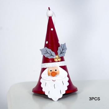 3PCS Festive Hand Bells with Snowman, Santa, and Elk