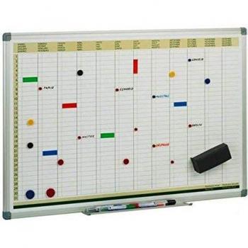 PIZARRA PARA PLANIFICACION ANUAL METALICA. 60 X 90CM