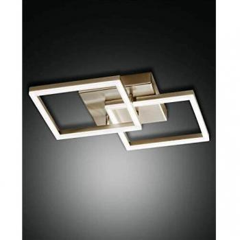 LED Ceiling Light, Fabas Luce BARD, 45 x 45 cm, Matt Gold Finish