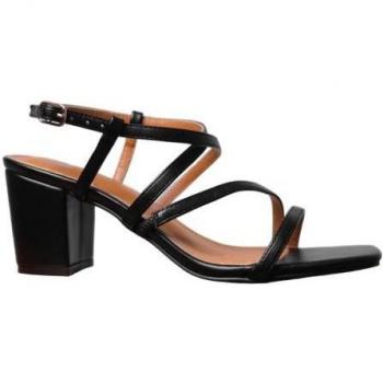 Sandali Donna Sidra PU con Cinturino Lungo e Tacco Medio in Nero – UK 7 Extra