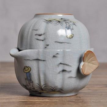 Juego de té portátil con tetera de Kung Fu y tazas