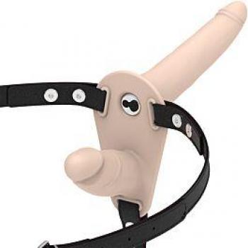 Fetisch Submissive Harness mit Flesh Up Vibrator für doppelte Penetration