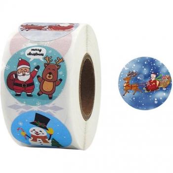 Tarjetas Navideñas con Etiquetas Adhesivas 500 Rollos – 128 Motivos