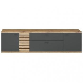 EBUY24 Norris TV Tisch grau, Eiche dekor