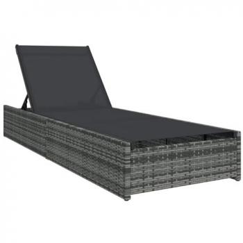 Lettino Prendisole Polyrattan Grigio 60x200x27 cm – Vidaxl