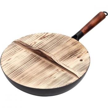 Wok hecho a mano con tapa de madera
