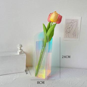 Pink Blue Contrast Color Transparent Vase
