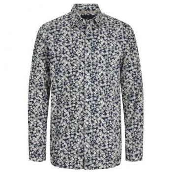 Jack & Jones Herren Komfort Fit Langarmhemd Leeds Dobby Tidal Foam M