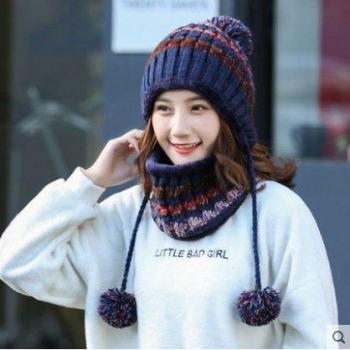 Casual Hairball Beanie and Scarf Duo