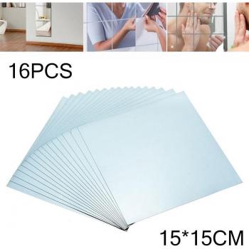 16pcs 15x15cm Square Home Decor Mirror Stickers