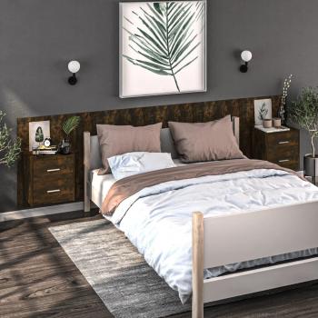 Wall-mounted Nightstands 2 pcs Smoked Oak