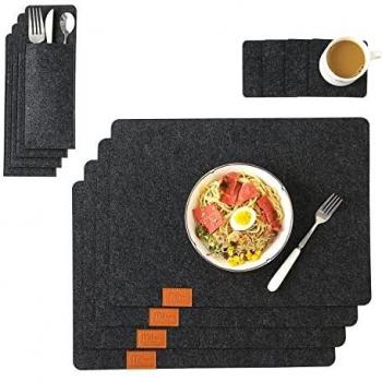 Table Feutre 4 pièces – Tablette + Sous-verres, lavable